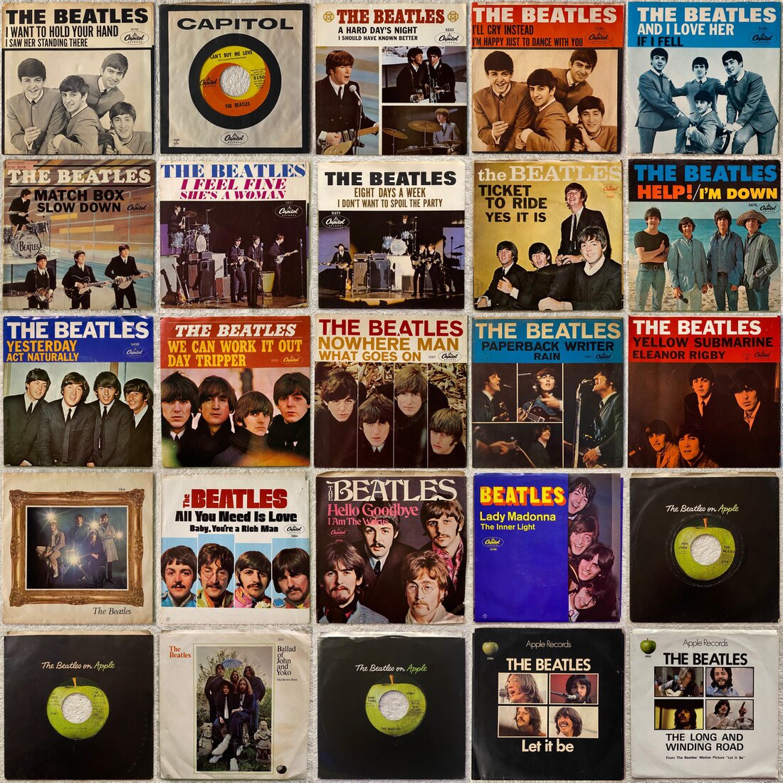 45 rpm record on a turntable